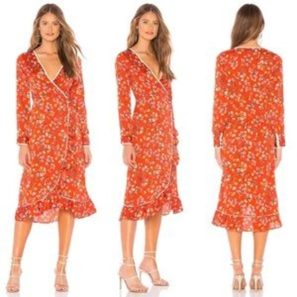 Free People Covent Floral Garden Midi Wrap Dress 6 - Picture 2 of 8
